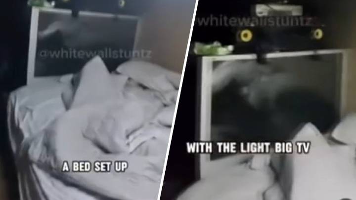 See extravagant makeshift home inside LA homeless encampment, set up with large TV and bed
