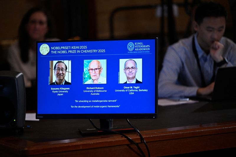 Trio win Nobel chemistry prize for developing 'Hermione's handbag' materials