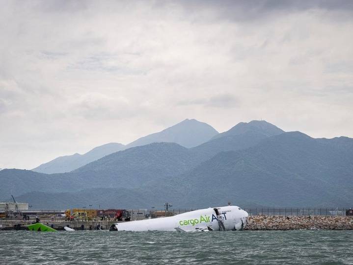 Hong Kong reopens runway after a cargo plane crash though it