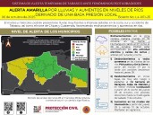 Alerta amarilla por lluvias y aumentos en niveles de ríos