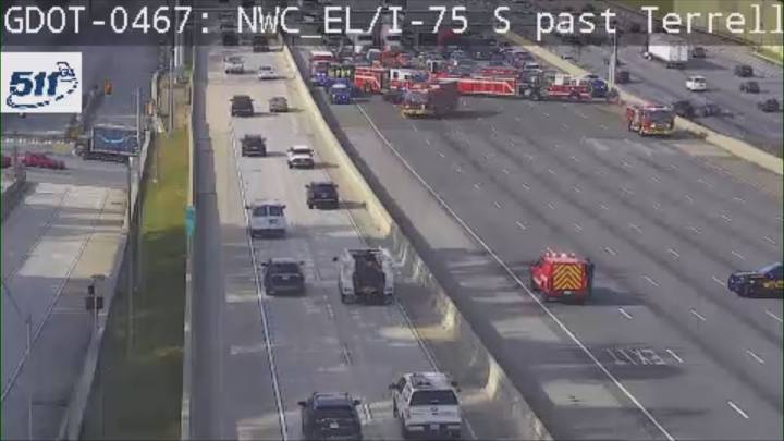 I-75 SB at Terrell Mill Road closed due to police activity