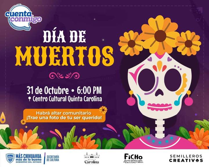 Invita Centro Cultural Quinta Carolina a su festival de Día de Muertos