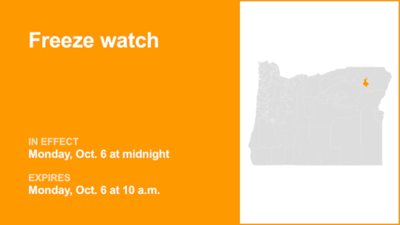 Grande Ronde Valley under a freeze watch Monday