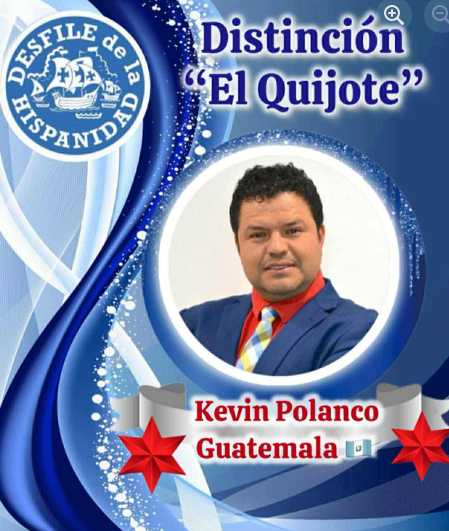 Kevin Polanco recibe el premio “Quijote de la Mancha” en el Desfile de la Hispanidad de Nueva York