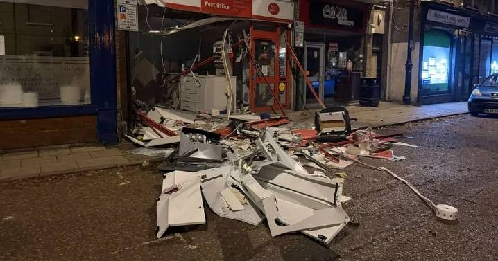Police cordon in place as post office ram raid sees cash machine stolen and road closed