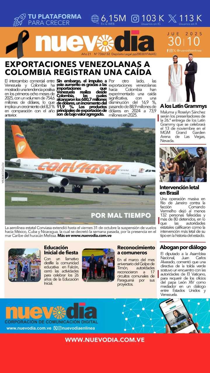 Portada del 30 de octubre de 2025