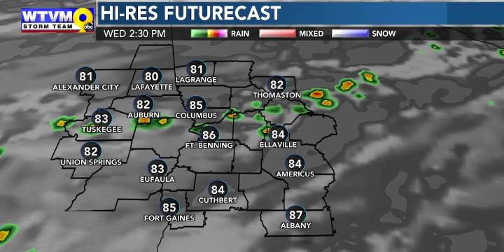 Quick shower or storm Wednesday ahead of cold front