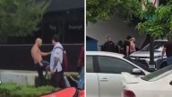 Captan brutal golpiza contra repartidores de comida, les propinaron patadas en el suelo