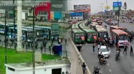 Caravana de buses bloquean la Panamericana Norte y Sur: transportistas buscan llegar al Congreso