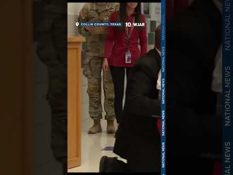 Active duty mother surprises son at school