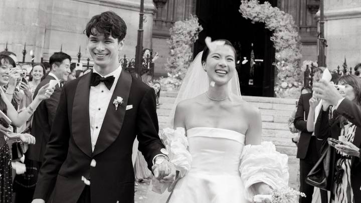The Bride Wore a Cathedral-Length Veil to Marry at the Groom’s Family Basilica in Paris