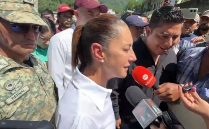 Sheinbaum inicia recorrido en San Luis Potosí tras lluvias