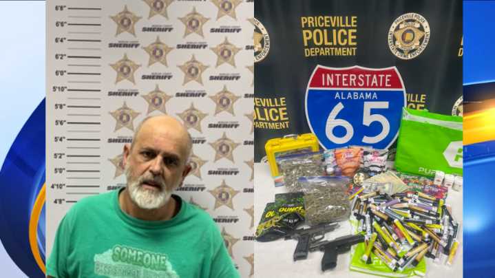 Florida man arrested in Priceville after traffic stop uncovers drugs, weapons, cash