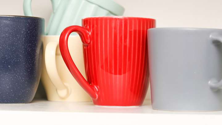 Save Cabinet Space With One Genius And Affordable DIY For Coffee Mug Storage
