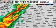 First Alert Weather Day for the possibility of damaging wind gusts late Saturday night into Sunday morning
