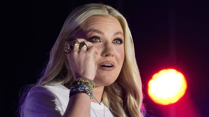 Moment when Erika Kirk was introduced on stage by Charlie's old recording