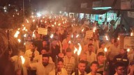 Chutia community holds massive torchlight rally in Dhemaji demanding ST status