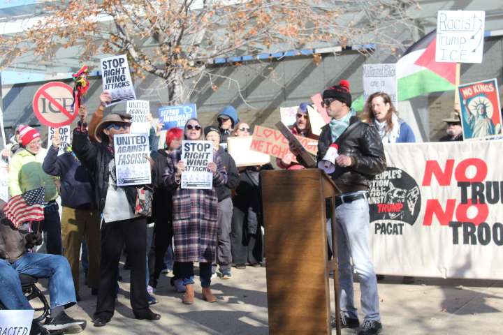 Hundreds of protesters gather at Fort Snelling, demanding Kristi Noem and ICE 'go home'