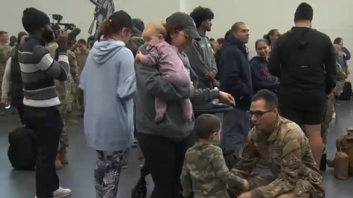 Connecticut families say goodbye to deploying National Guard members
