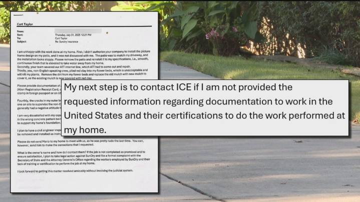 Owner demands green cards before paying for work, contractor says
