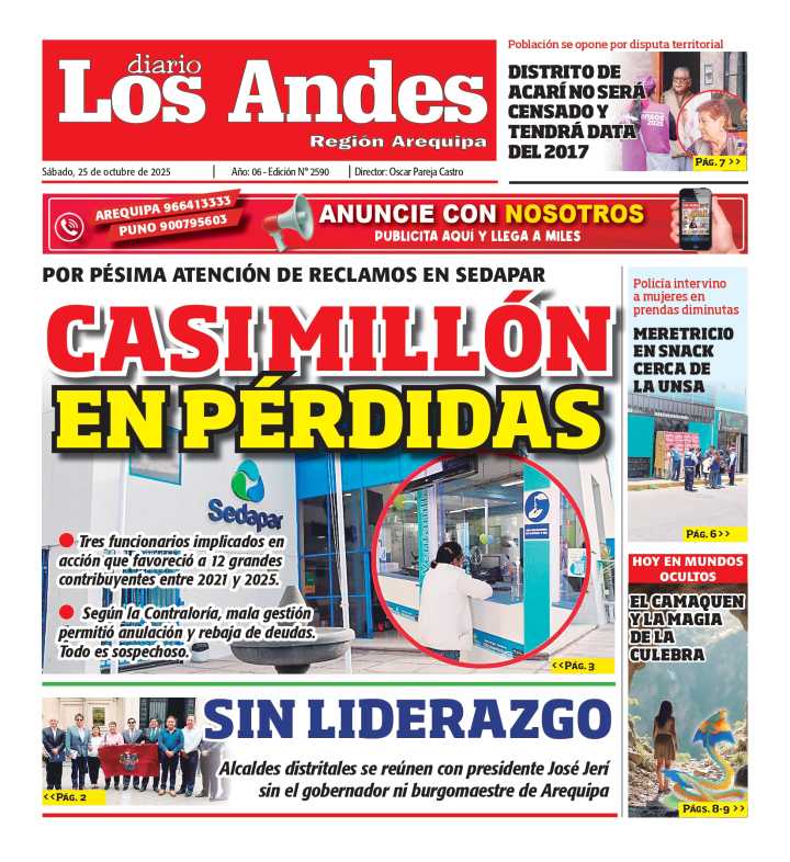 AREQUIPA: Diario Los Andes 25/10/2025