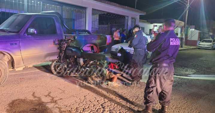 Motociclista choca contra una camioneta en Tizimín