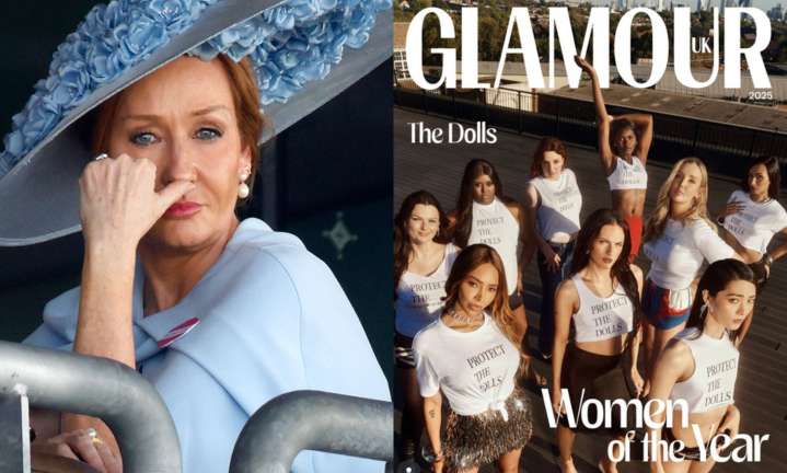 Glamour claps back against JK Rowling's trans cover complaints