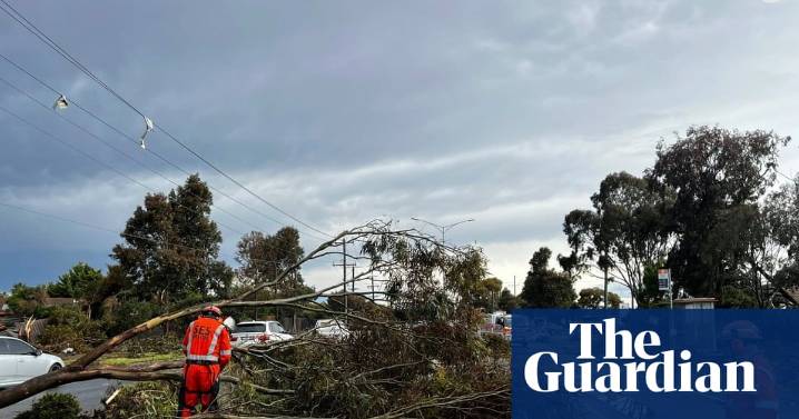 Thousands without power in Queensland as Victoria experiences ‘terrifying’ winds after year’s wettest day