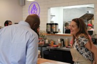 Supervisor Ognisanti takes turn as guest barista