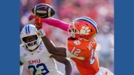 Clemson receiver, Midlothian native Bryant Wesco Jr. hospitalized after landing awkwardly on neck