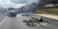Las impactantes imágenes de la explosión de una pipa de diésel en la México-Puebla, a un mes del accidente en El Puente de la Concordia