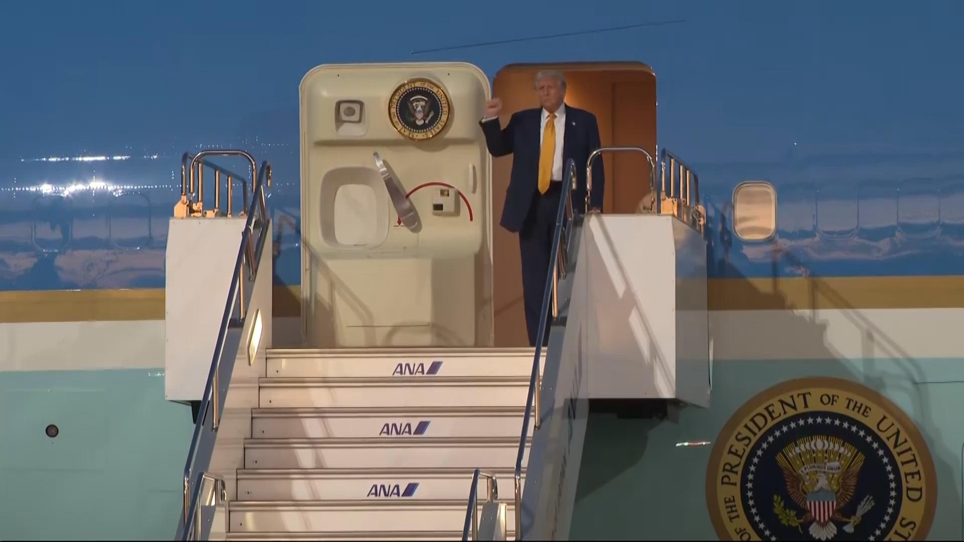 President Trump arrives in Japan ahead of meeting with new PM Takaichi