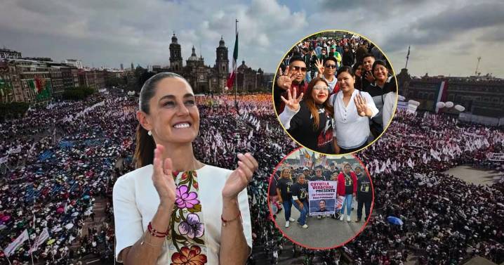 Llegan al zócalo desde temprano los simpatizantes de Claudia Sheinbaum para festejar su primer año siendo presidenta de México
