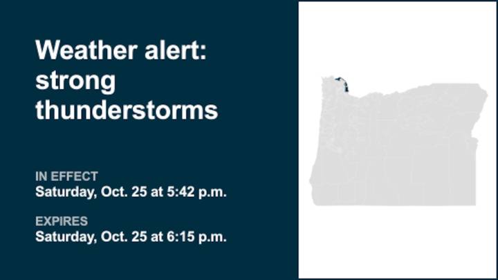 Look for pea-sized hail with thunderstorms in Lower Columbia River Saturday – gusts up to 50 mph