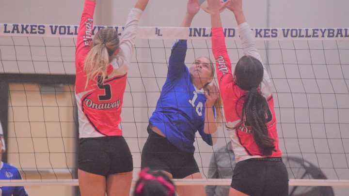 PHOTOS: M-68 rivals Inland Lakes, Onaway face off in Ski Valley Conference volleyball