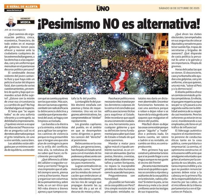 ¡Pesimismo NO es alternativa!