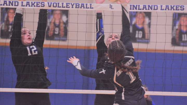 PHOTOS: Inland Lakes Bulldogs take on Gaylord St. Mary in Ski Valley volleyball matchup