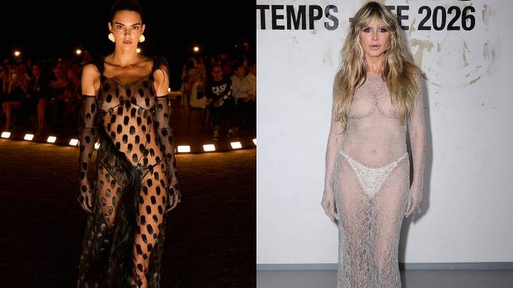 Kendall Jenner & Heidi Klum Push The 'Near-Naked' Trend To New Heights At Paris Fashion Week