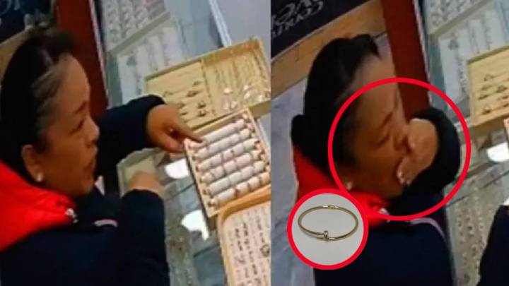 Mujer se traga un anillo en joyería para robarlo; quedó registrado en video