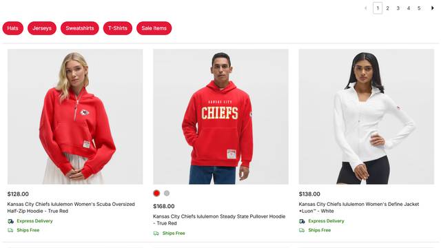 NFL, lululemon collab on merch line; Chiefs apparel now available
