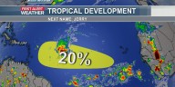 New disturbance joins Imelda in the Atlantic