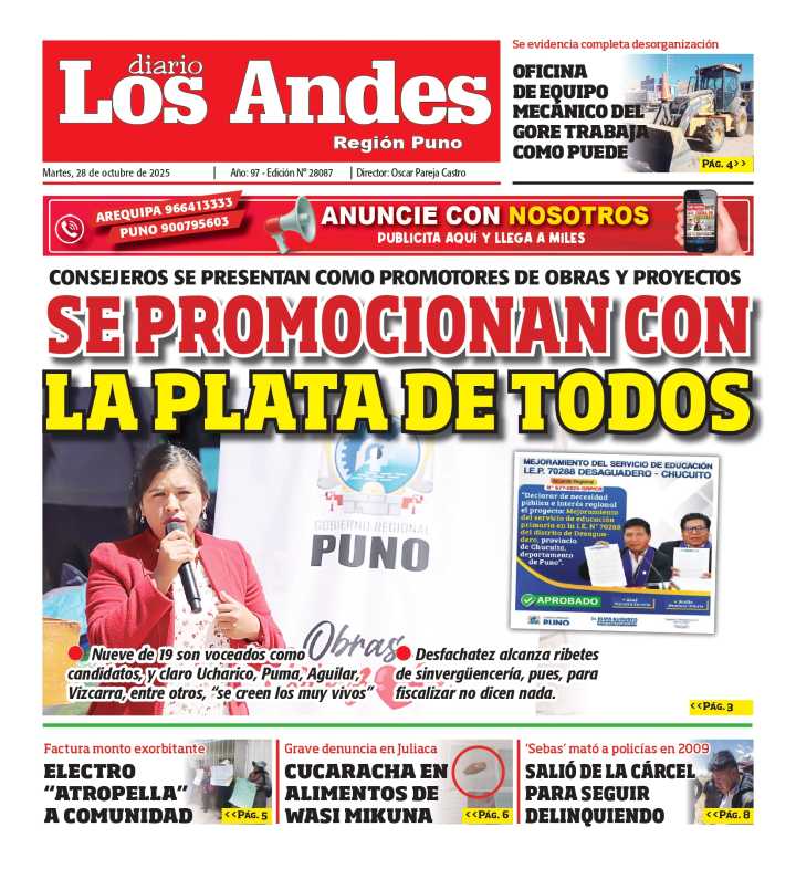 PUNO: Diario Los Andes 28/10/2025