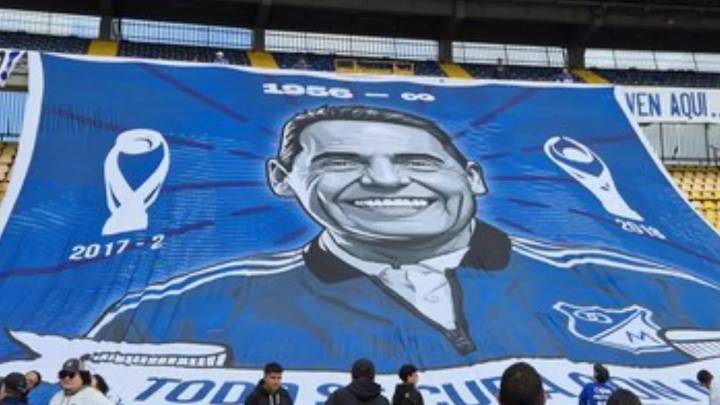 Lindo homenaje de los hinchas de Millonarios para Miguel Russo en El Campín