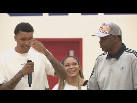 NBA star Jabari Smith gets emotional at Sandy Creek High School jersey retirement