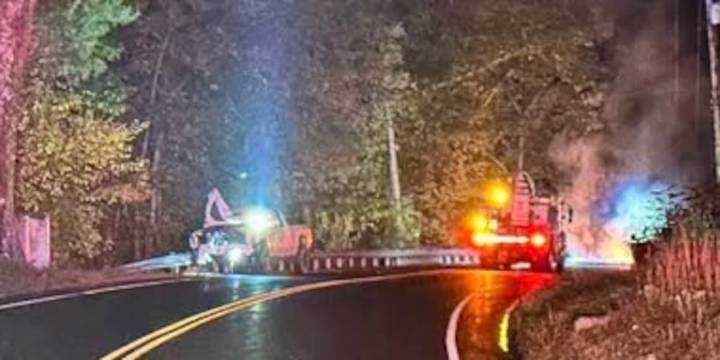Route 4 closed after crash damages utility pole