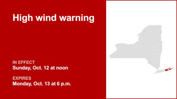 NY weather: High wind warning in place for Suffolk County for Sunday and Monday