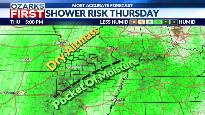Sneaky rain chances move in from southeast Thursday