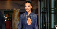 Kim Kardashian Flashes Her Cleavage in Peekaboo Dress During New York City Outing After Detailing Health Scare: Photos