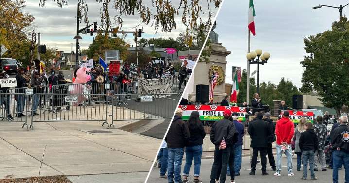 Jeers and Cheers in Pueblo as groups gather to protest and celebrate national and local Holidays
