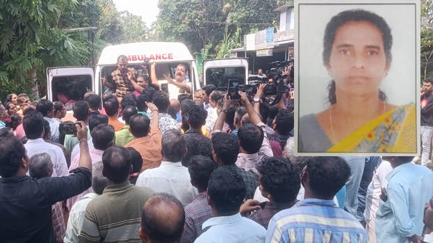 Female farm worker dies of electrocution from stay wire: Protest with corpse in front of KSEB office